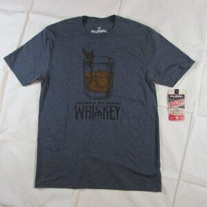 Rural Cloth Unisex Adult Short Sleeve America We Grow Whiskey T-Shirt Blue